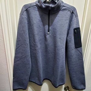 FILA Sport Gray Quarter Zip Long Sleeve Pullover Shirt Jacket, Large